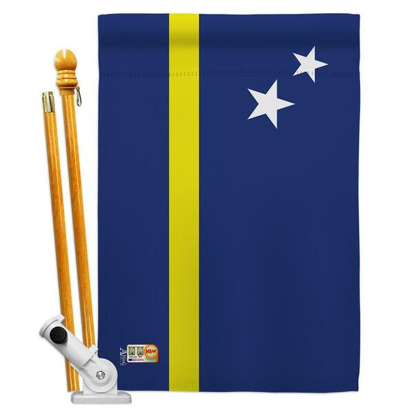 Cosa 28 x 40 in. Curacao Flags of the World Nationality Impressions Decorative Vertical House Flag Set CO4110654